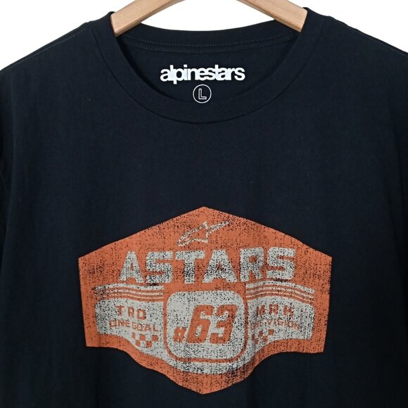 Alpinestars Mens Graphic Crew Neck T-Shirt Black Cotton Short Sleeves Size L - Picture 3 of 7